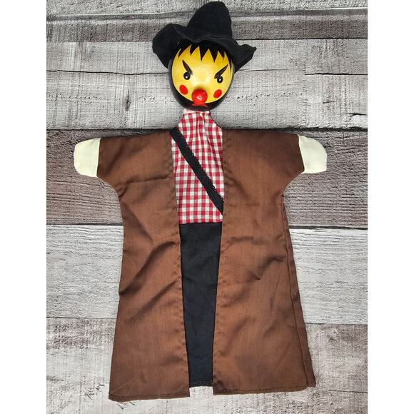 Vintage German Dr Rolf Ottmuller Hamberg hand PUPPET Wood Head Handmade Homespun - Picture 2 of 12